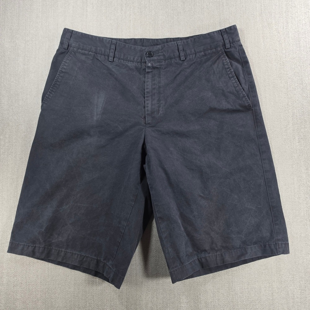Paul & Shark Yachting Shorts Mens 34 Navy Blue Cotton Chino Flat Front Casual